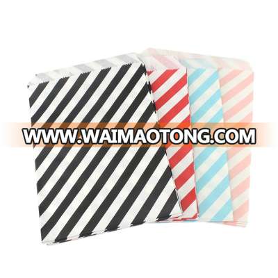 Diagonal Stripe Biodegradable Candy Cookie Food Safe Favor Buffet Treat  Paper Bags For All Party Loot