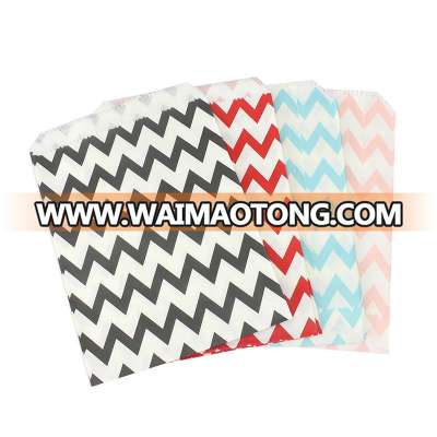 Chevron Biodegradable Candy Cookie Food Safe Favor Buffet Treat  Paper Bags For All Party Loot